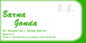 barna gonda business card